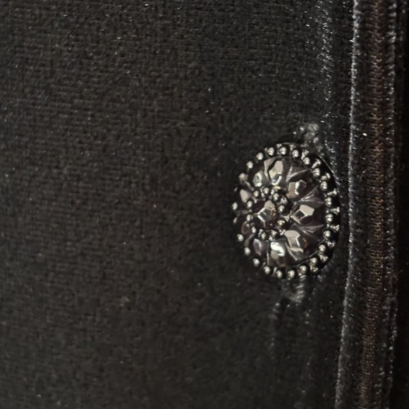 90s Black Velvet Button-Front Midi Dress Whimsigoth Dark Romantic Gothic Evening - Picture 9 of 9